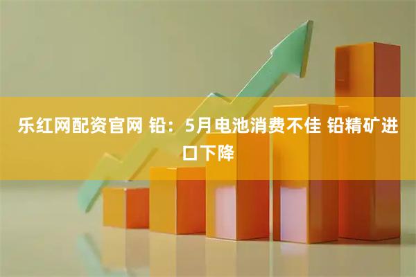 乐红网配资官网 铅：5月电池消费不佳 铅精矿进口下降